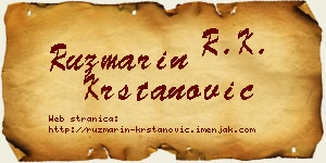 Ruzmarin Krstanović vizit kartica